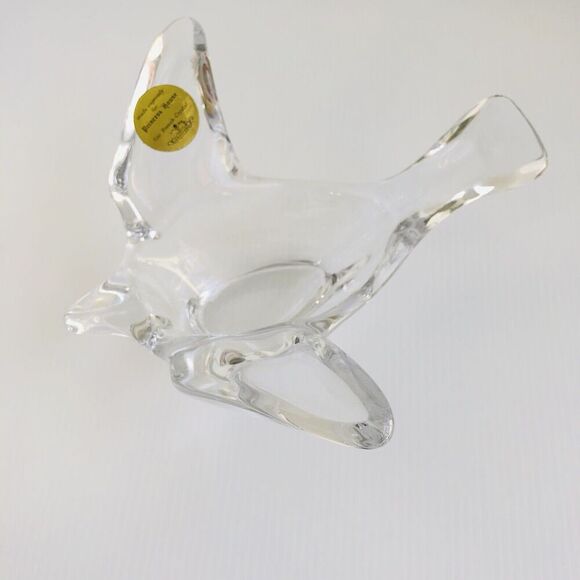Princess House Lead Crystal Flying Bird Dove Bowl Candy Votive Dish Original - Picture 1 of 5